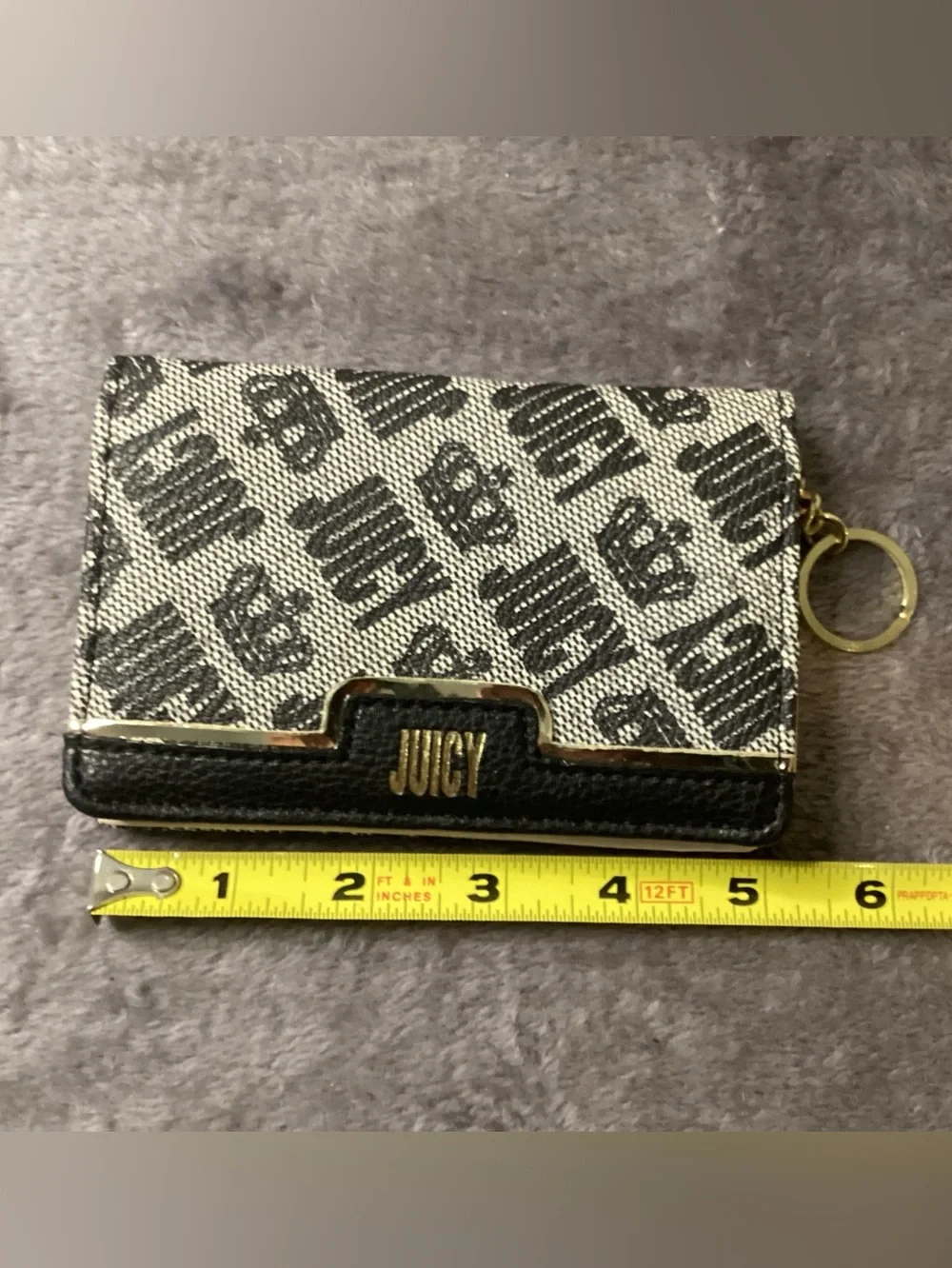 Juicy Couture Black & Cream Logo Fold Wallet
